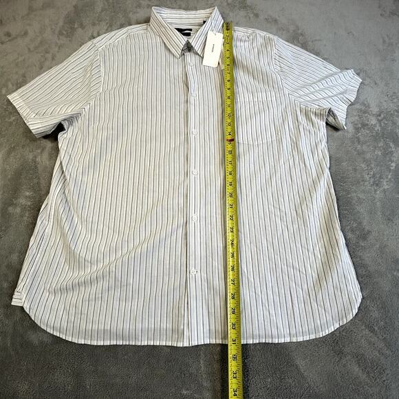 Vince Men's XXL Classic Fit Striped Button Up Short Sleeve NWT - Picture 9 of 12
